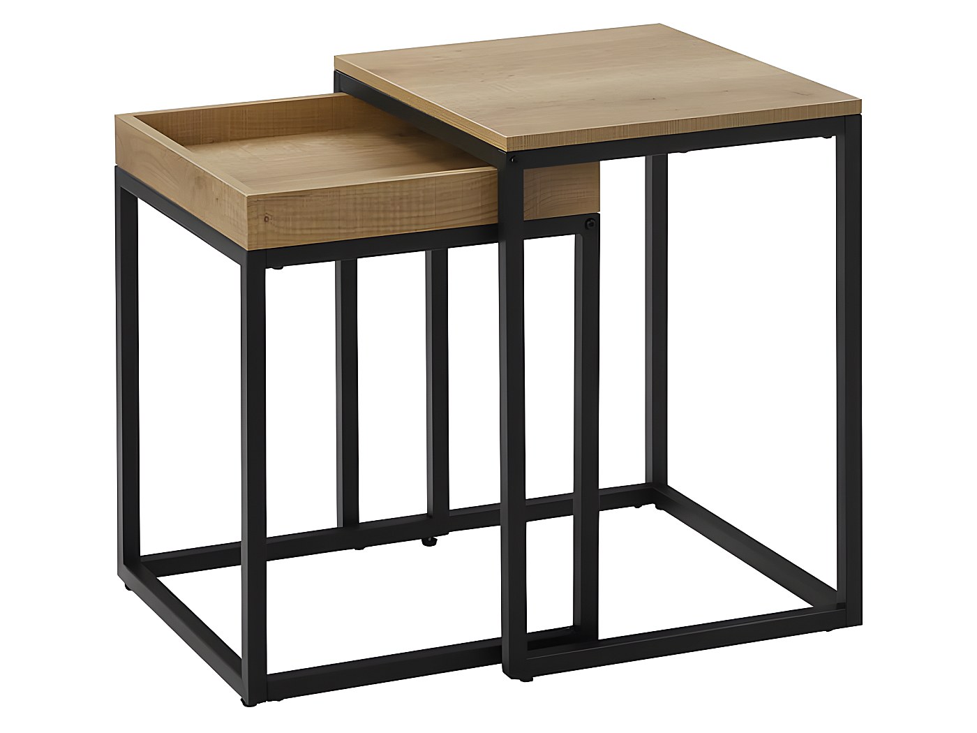 tavolino di design industriale eluno in metallo nero 110 x