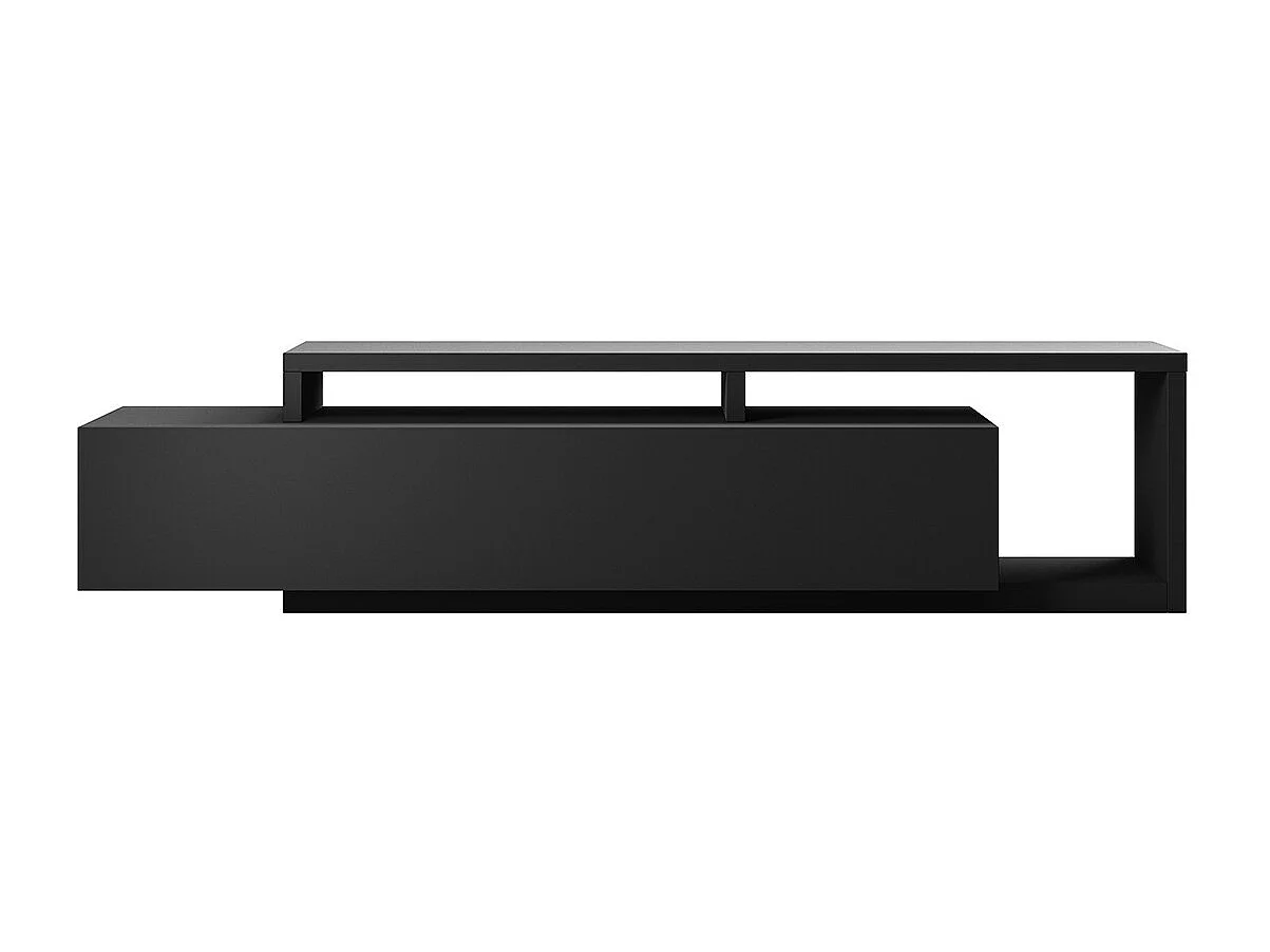 Meuble TV 220cm collection BERGAME. Coloris noir super mat.