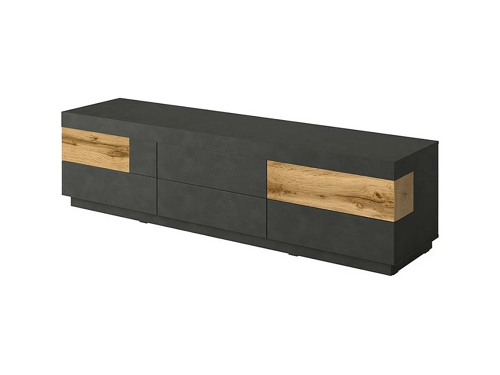Meuble TV 200 cm KILES avec 6 grands tiroirs - Dimensions 206.3 x 53.6 x 50.3 cm