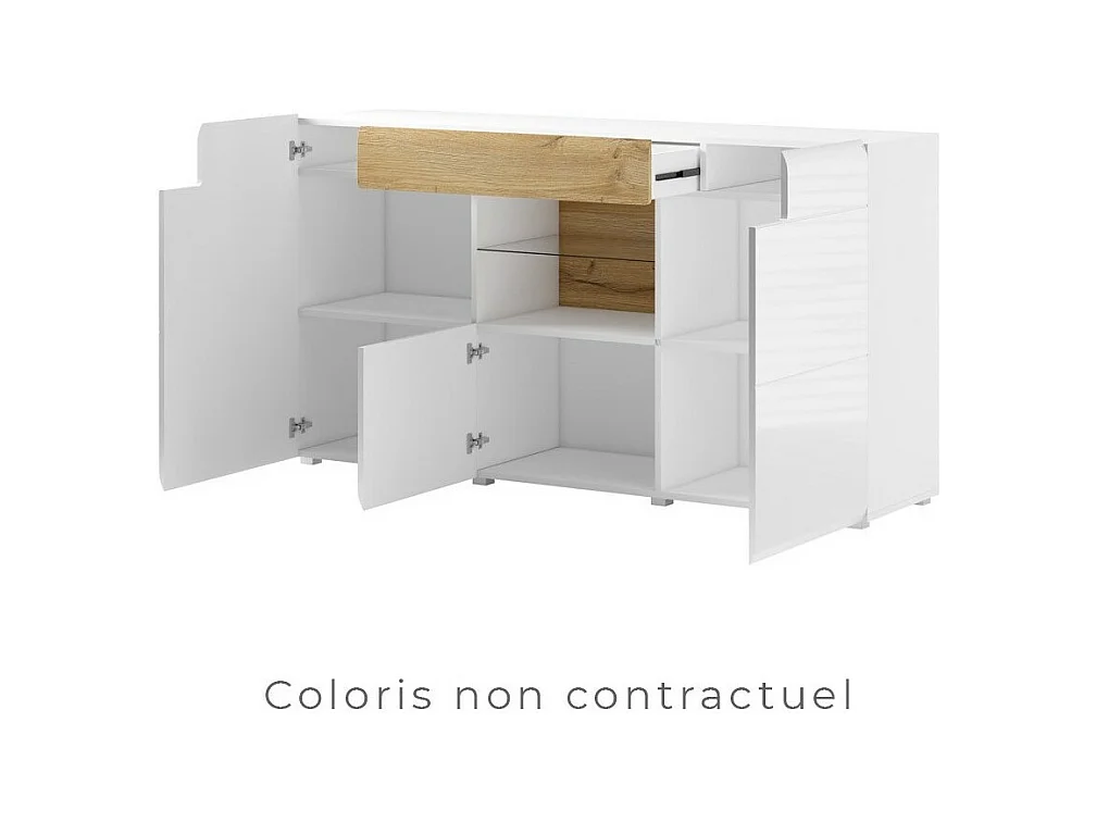 Sideboard 160cm Kollektion OHIO. Farbe Anthrazitgrau und Eiche. LED inklusive.