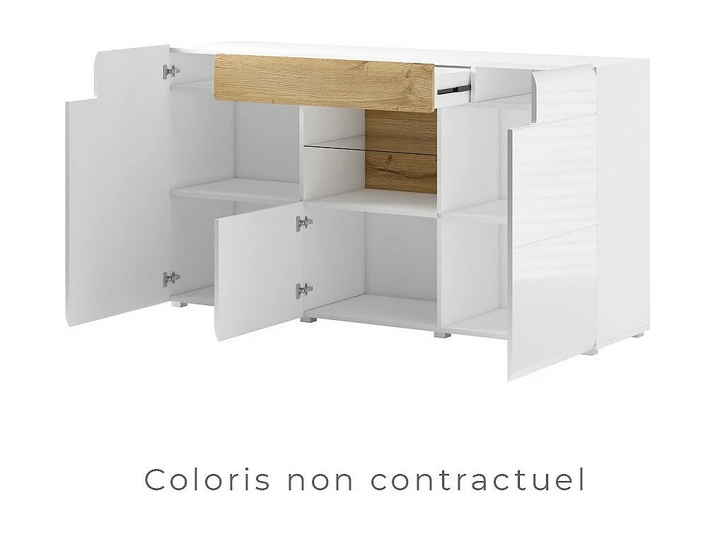 Buffet 160cm collectie OHIO. Kleur antracietgrijs en eiken. LED inbegrepen.