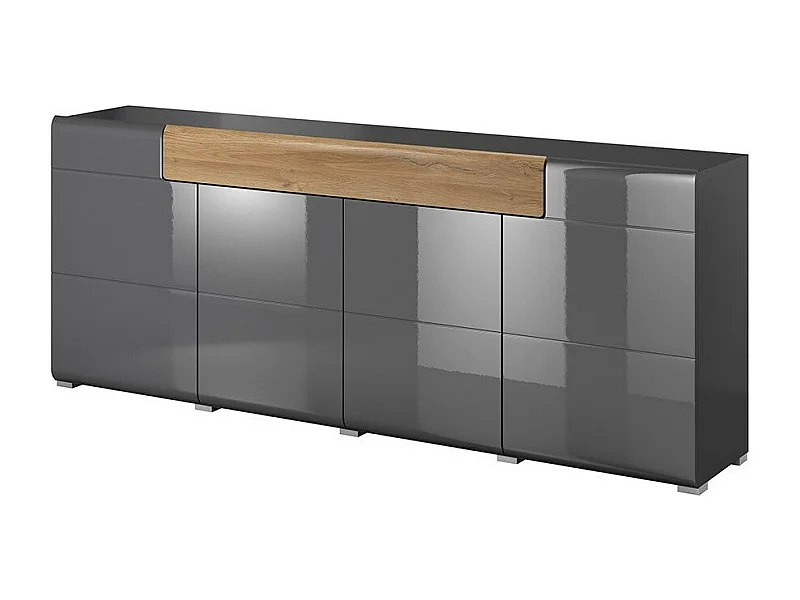 Buffet 200cm Kollektion OHIO. Farbe anthrazitgrau und Eiche.