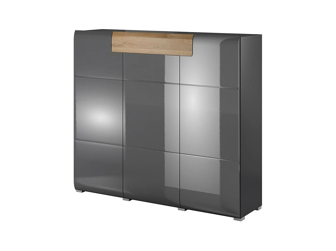 Buffet grand modèle collection OHIO. Coloris gris anthracite et chêne. Style design