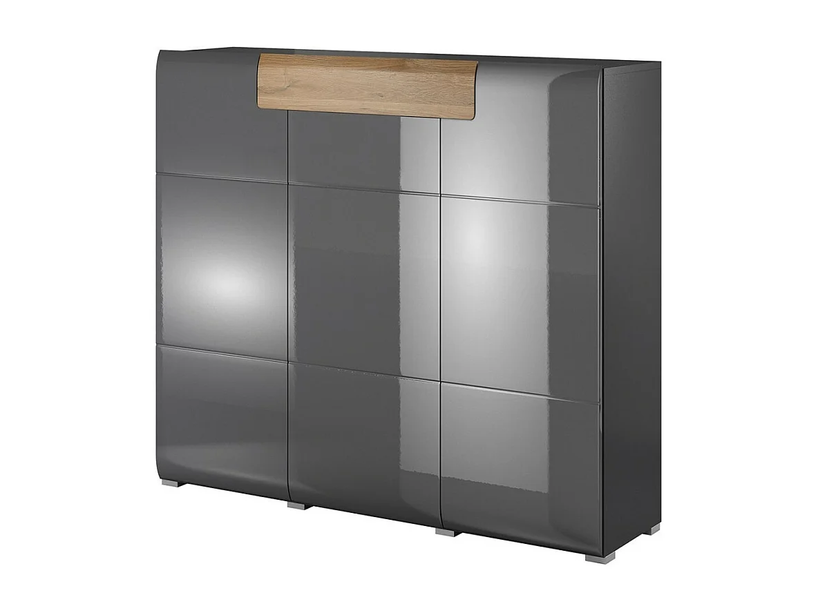 Großes Buffet aus der Kollektion OHIO. Farbe Anthrazitgrau und Eiche. Designstil.