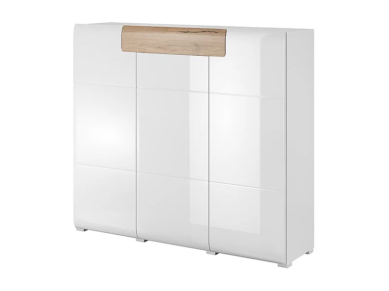 Buffet grande modelo coleção OHIO. Cor branca e efeito carvalho. Estilo design.