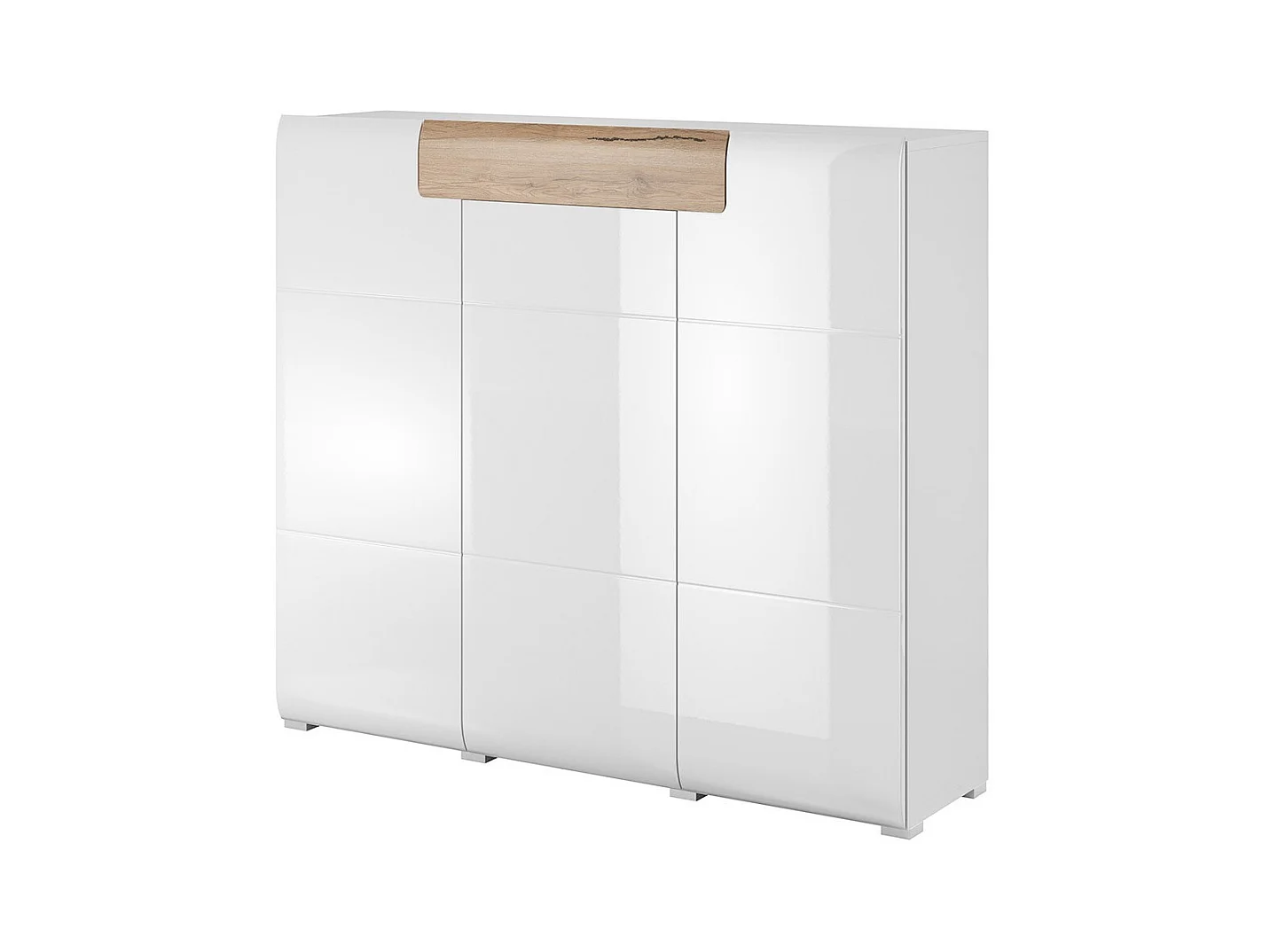 Buffet grande modelo coleção OHIO. Cor branca e efeito carvalho. Estilo design.