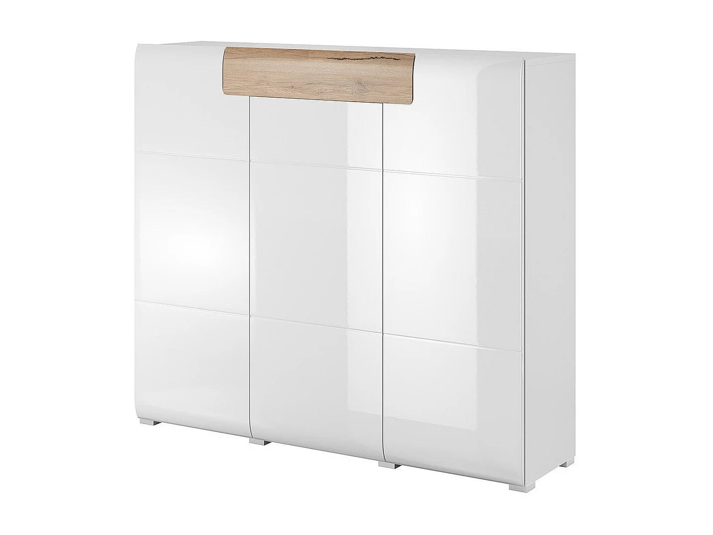 Buffet grand modèle collection OHIO. Coloris blanc et effet chêne. Style design