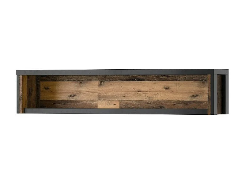 Prateleira 120cm coleção WINDSOR. Cores cinza antracite e carvalho escuro.