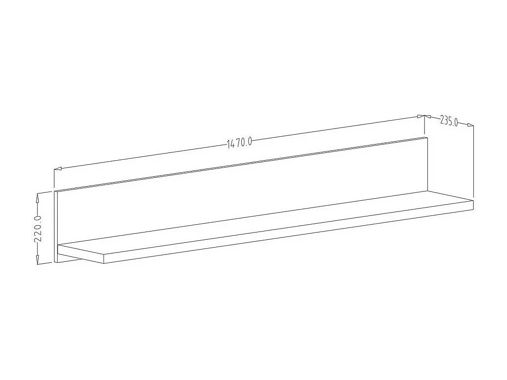 Designregal 150cm Kollektion DARWIN. Fichtenholz-Effekt.