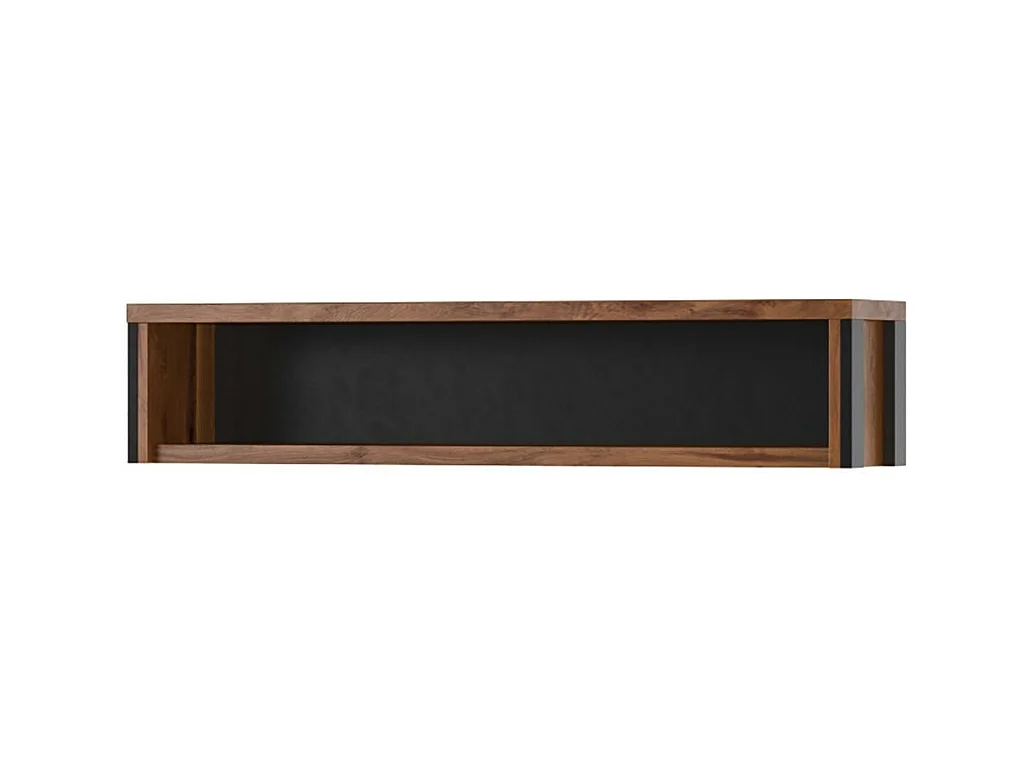 Étagère murale design 120 cm coloris chêne foncé et gris anthracite – Collection WINDSOR