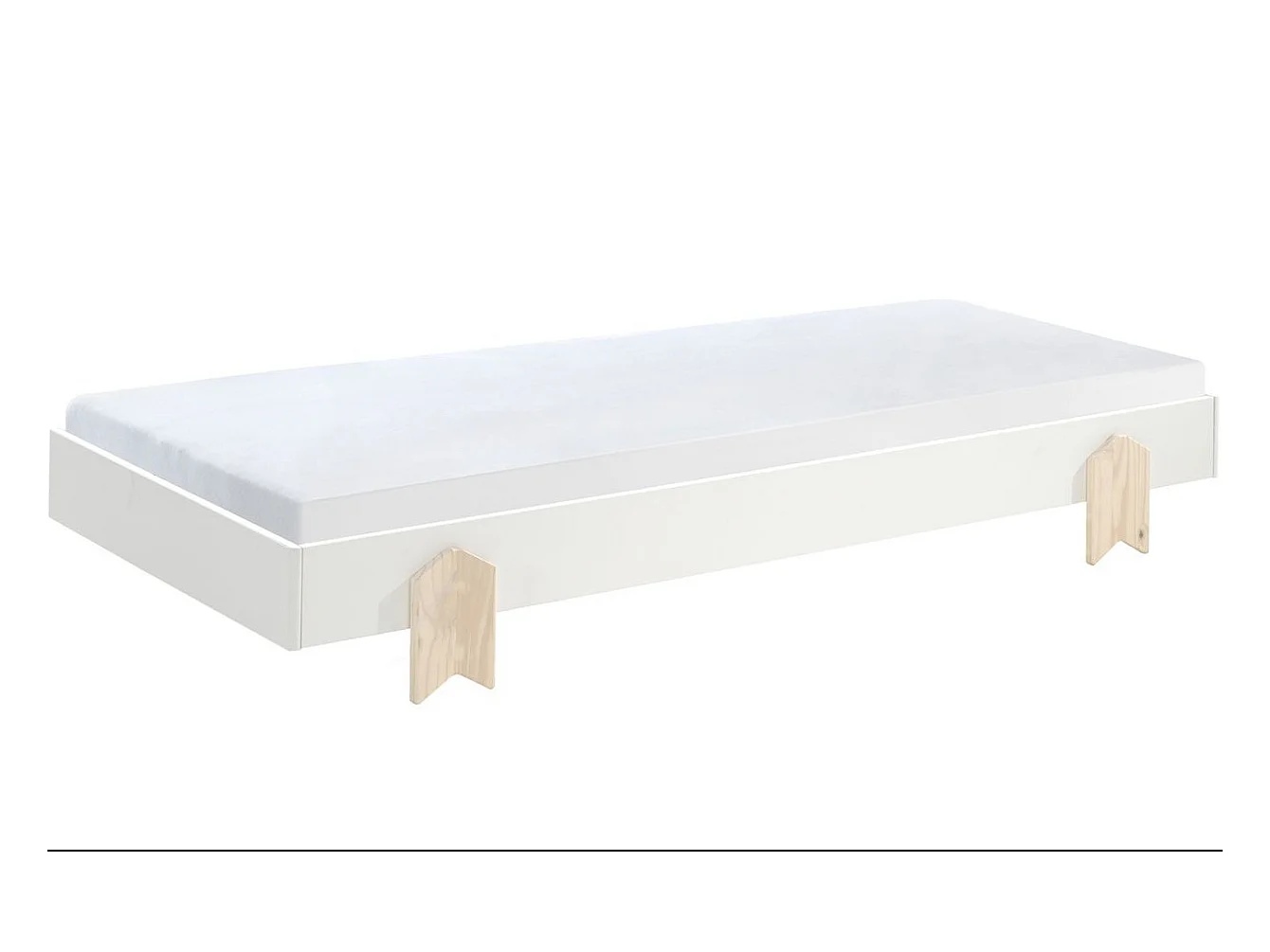 Lit Enfant en Bois "Modulo Arrow II" 90x200cm Blanc