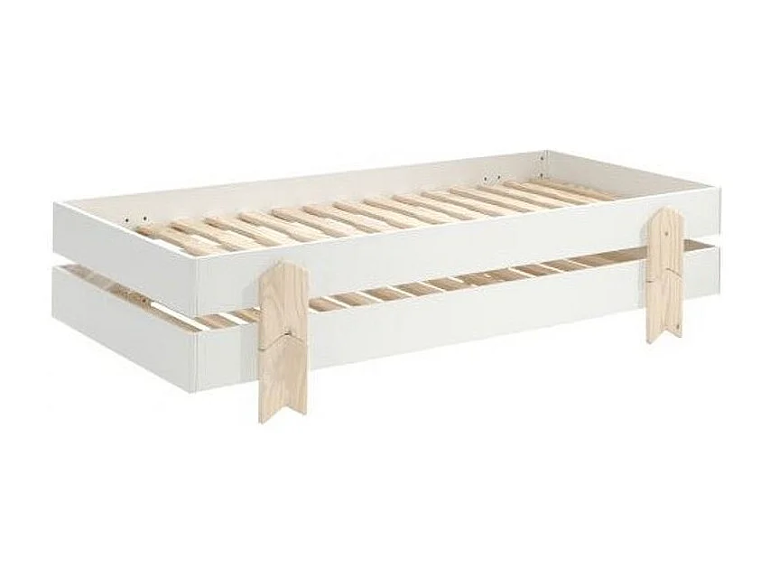Lit Enfant en Bois "Modulo Arrow II" 90x200cm Blanc