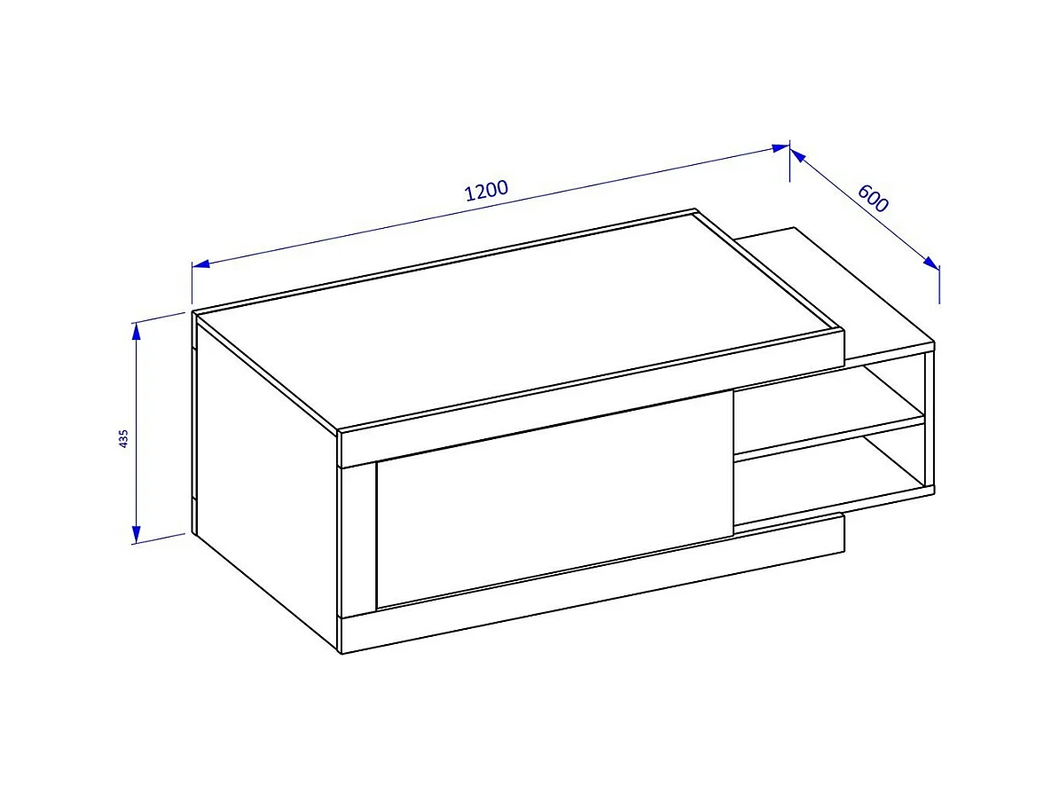 Table basse extensible SINATRA – Chêne foncé et blanc mat