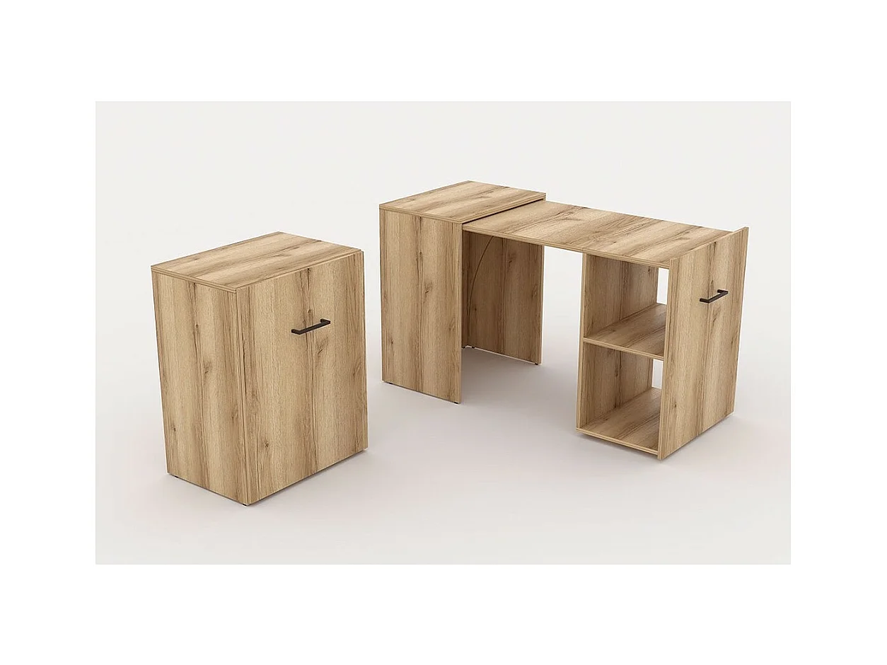 Escritorio plegable especial para espacios pequeños colección FLIP color roble.