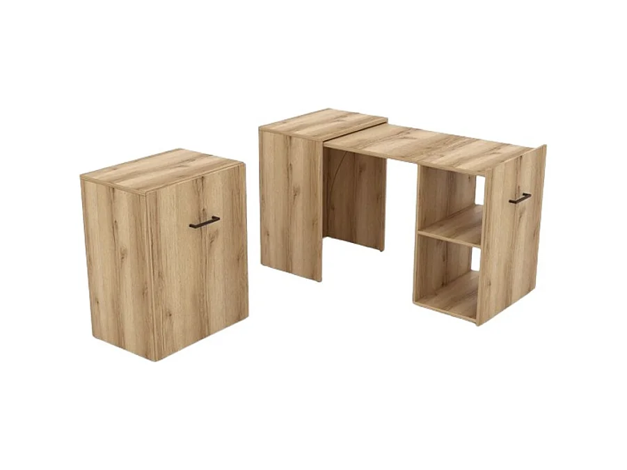 Bureau pliable FLIP – Chêne clair – Compact, design et extensible