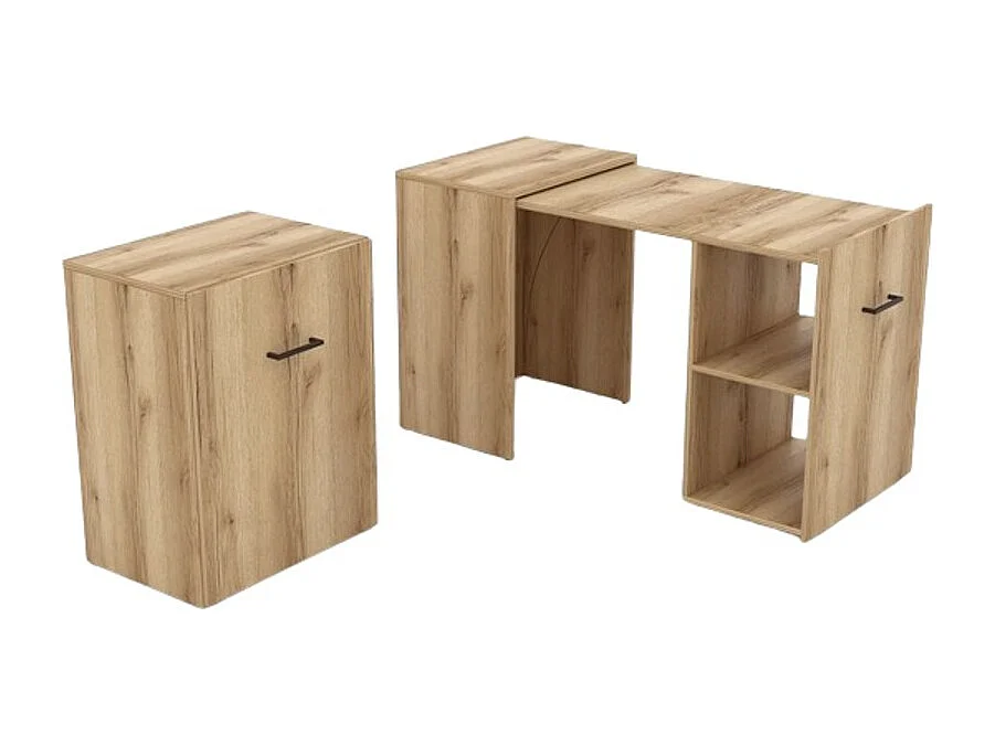 Bureau pliable FLIP – Chêne clair – Compact, design et extensible