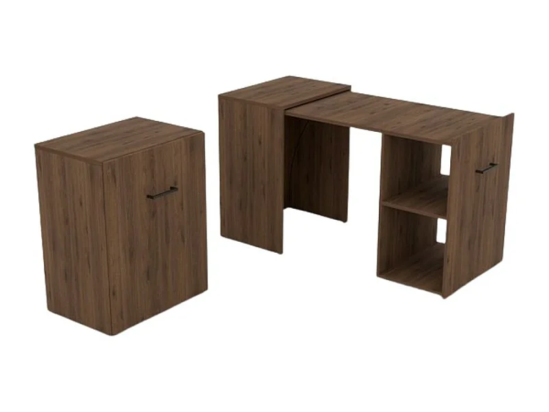 Opklapbaar bureau voor kleine ruimtes, collectie FLIP, in donkereiken kleur.