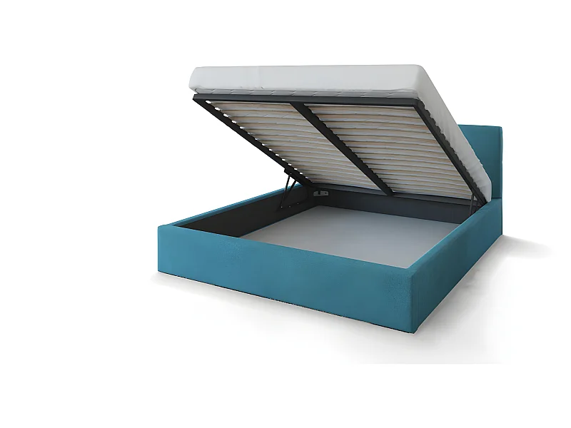 Lit Coffre Rino 140x190 cm - Sommier inclus Azur