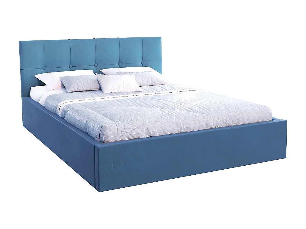 Lit Coffre Rino 140x190 cm - Sommier inclus Azur