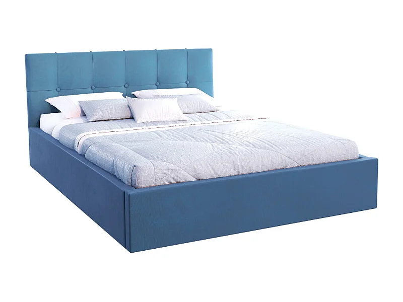 Lit Coffre Rino 160 x 200 cm - Sommier inclus Azur