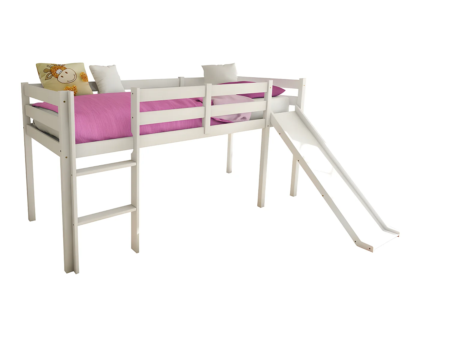 MIKA Mi-hauteur Toboggan 90x200 Blanc