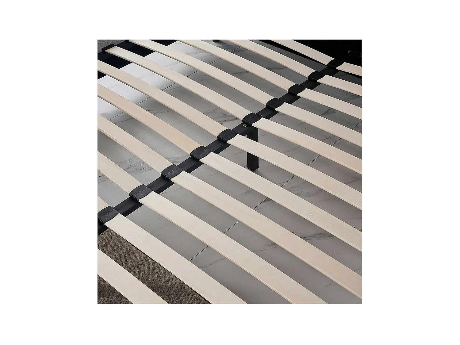 Lit SIENNE – 140x200 cm coloris gris avec sommier inclus