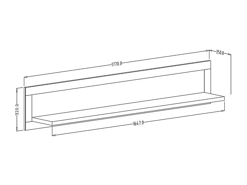 Wandregal ASSIA – 180 cm – Grün – Klassisch schicker Stil