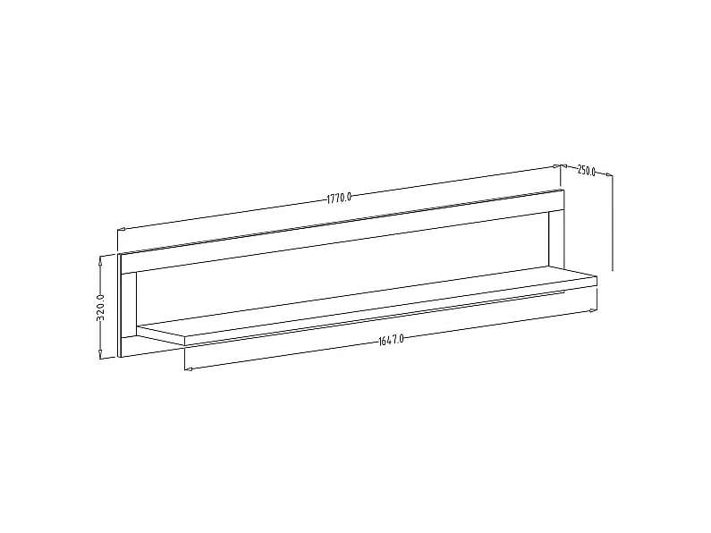Estante de pared ASSIA – 180 cm – Verde – Estilo clásico chic