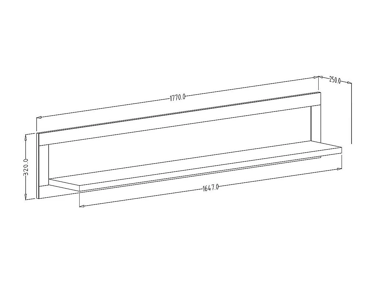 Wandregal ASSIA – 180 cm – Grün – Klassisch schicker Stil