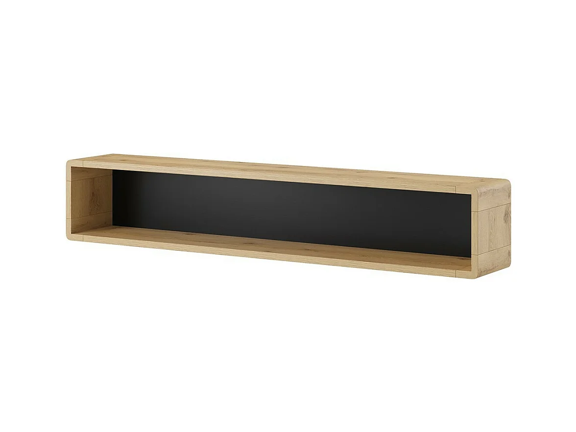 Étagère murale VILLA – 150 cm coloris chêne et noir