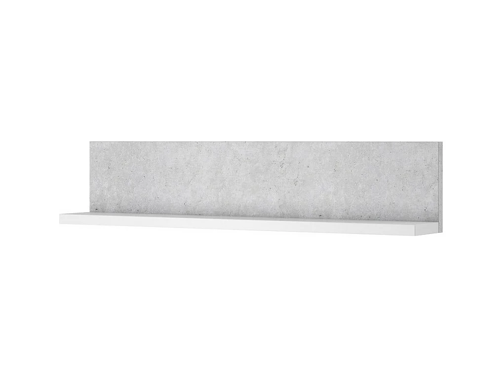 Wandplank design 150cm in wit en grijs betoneffect. Collectie BERGAMO.