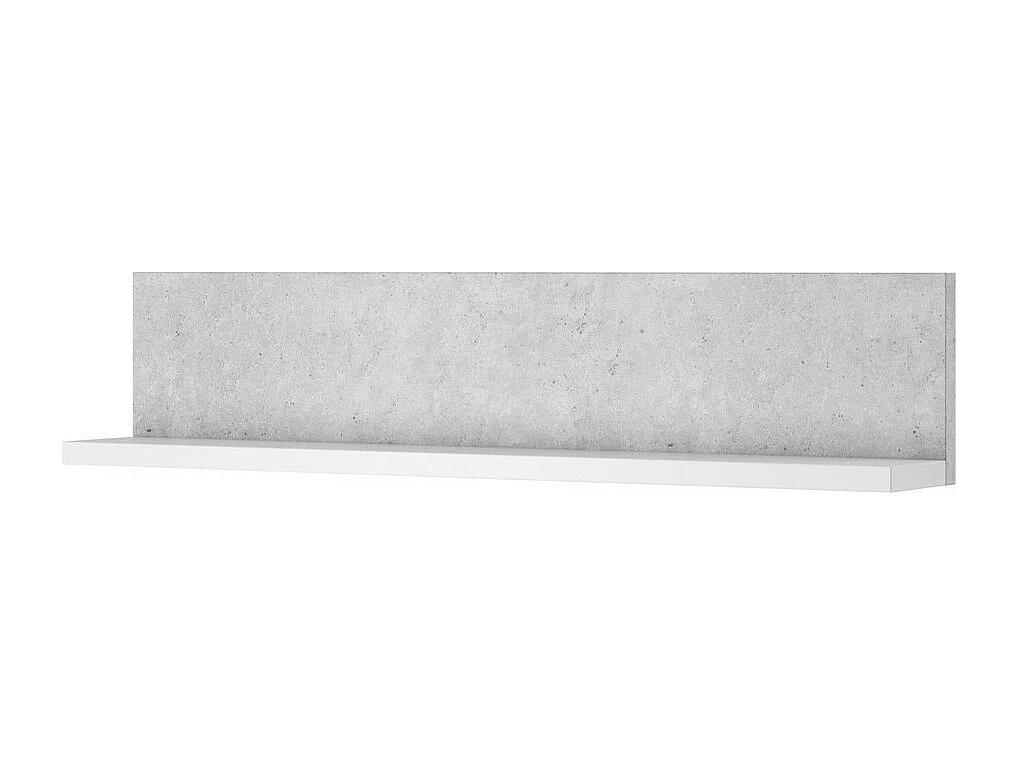 Wandregal im Design 150cm in Weiß und Grau mit Betoneffekt. Kollektion BERGAME.