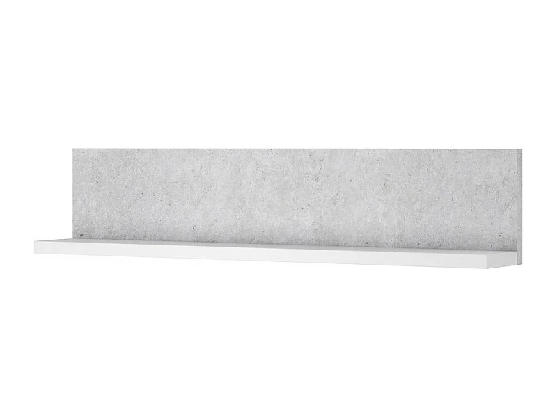 Wandplank design 150cm in wit en grijs betoneffect. Collectie BERGAMO.