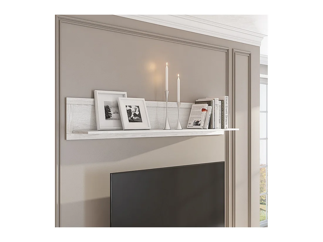 Wandregal 180cm in Weißeschenfarbe. Kollektion ASSIA.