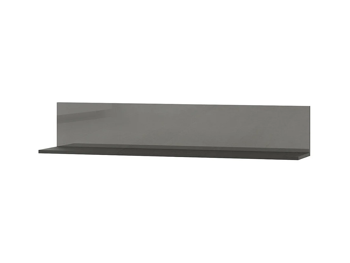 Wandplank ZANTE – 120 cm – Zwart en glanzend grijs – Modern ontwerp