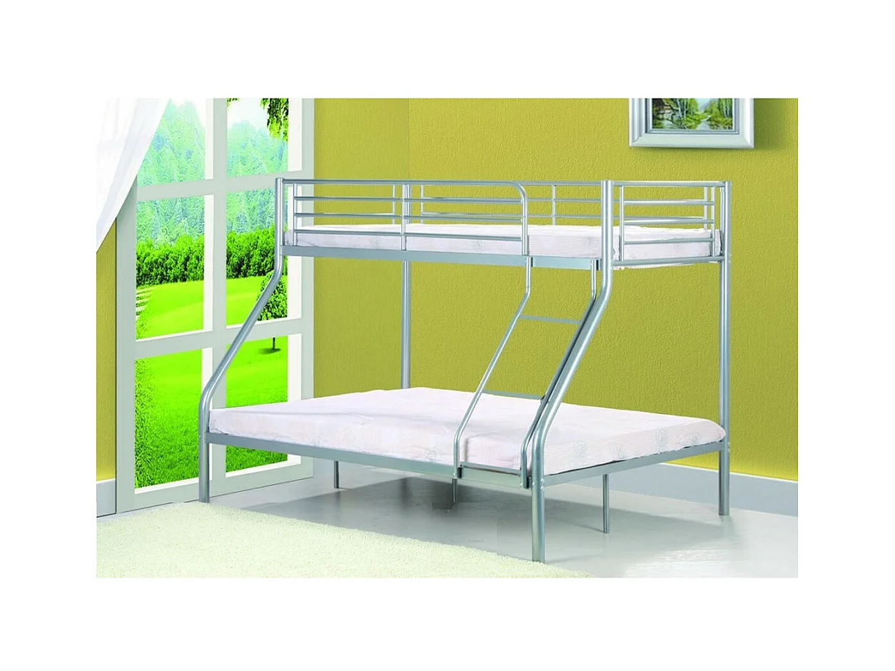 Metall-Etagenbett 3 Plätze, Kollektion NICOLAS. Ideal für kleine Räume.