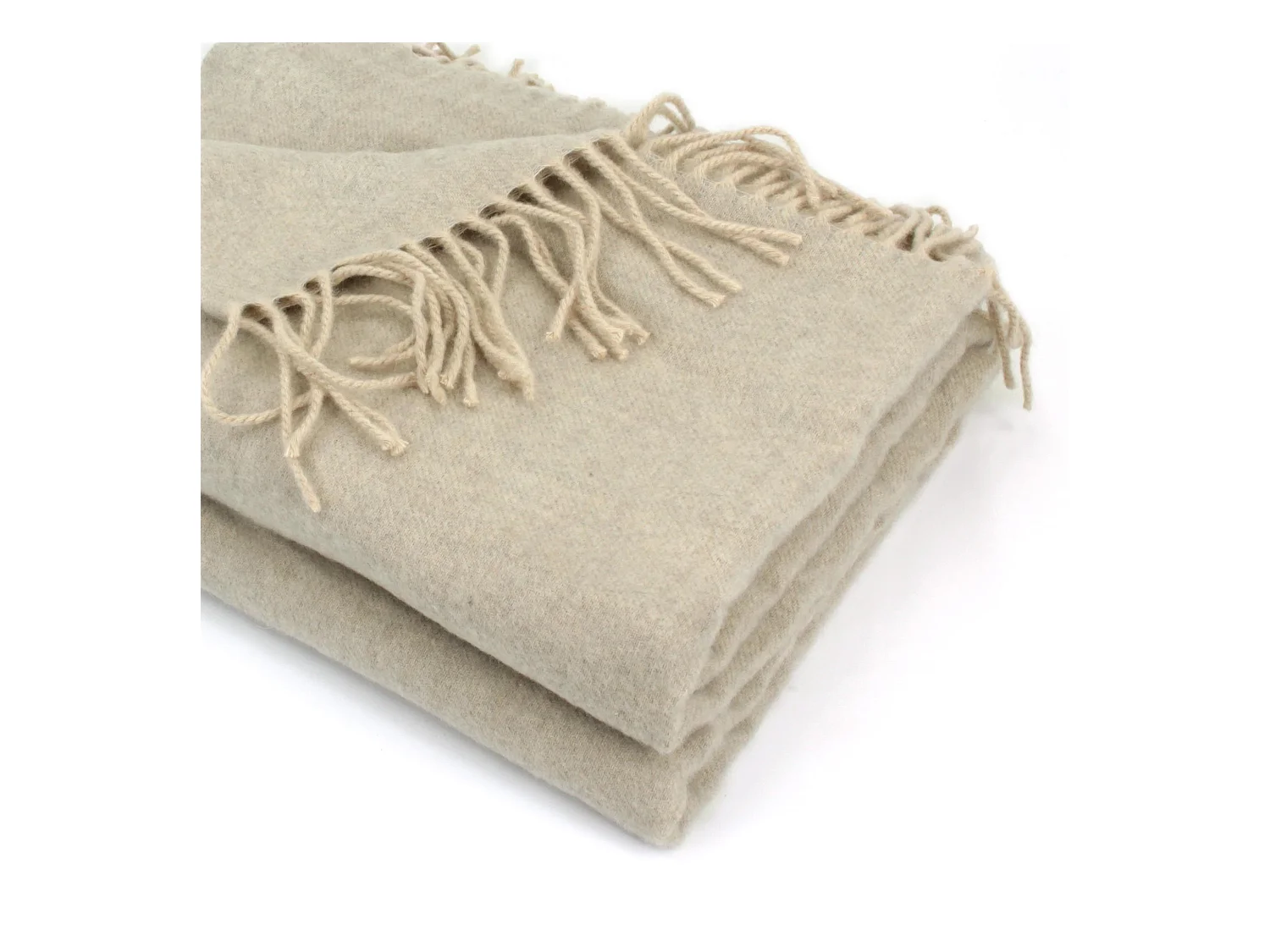 Plaid 130x170 cm 100% laine cachemire 240 g/m2 BANGALORE Marron Naturel