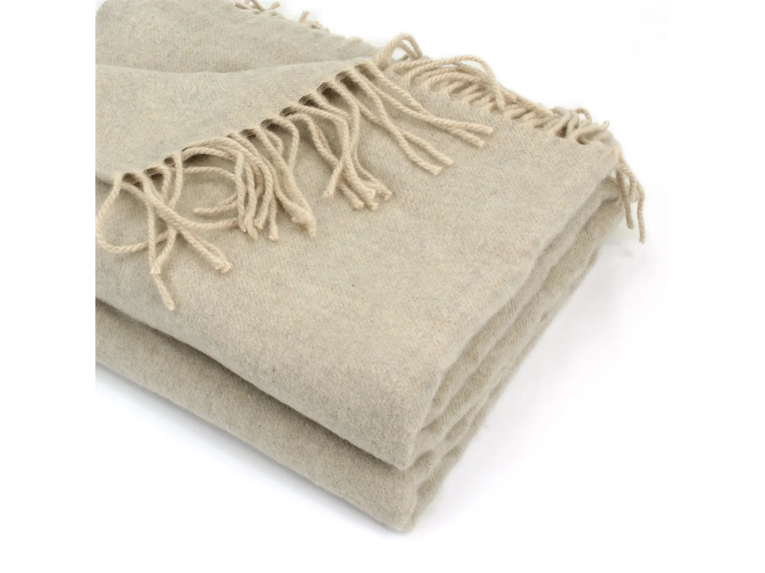 Plaid 130x170 cm 100% laine cachemire 240 g/m2 BANGALORE Marron Naturel