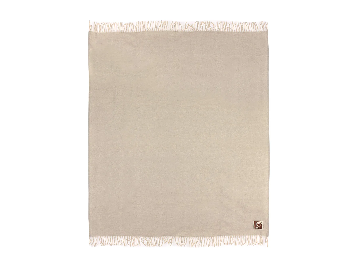 Plaid 130x170 cm 100% laine cachemire 240 g/m2 BANGALORE Marron Naturel