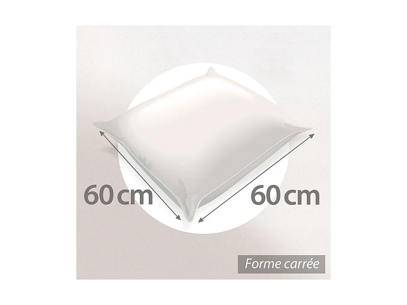 Oreiller 60x60 cm GRIZZ'LIT FLOTEX Fibre creuse Polyester