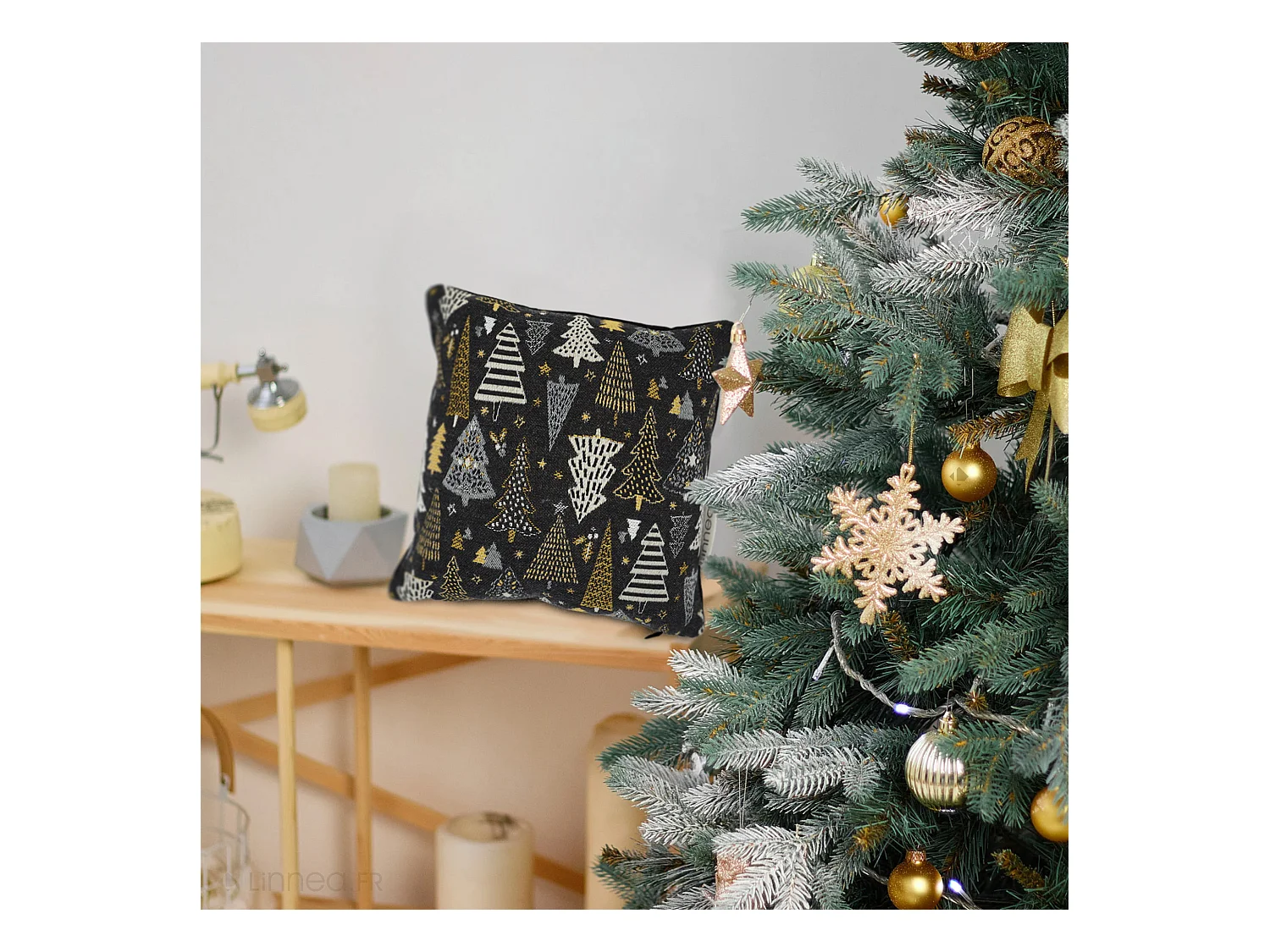 Housse de coussin 45x70 cm CELEBRATION Gris Graphite