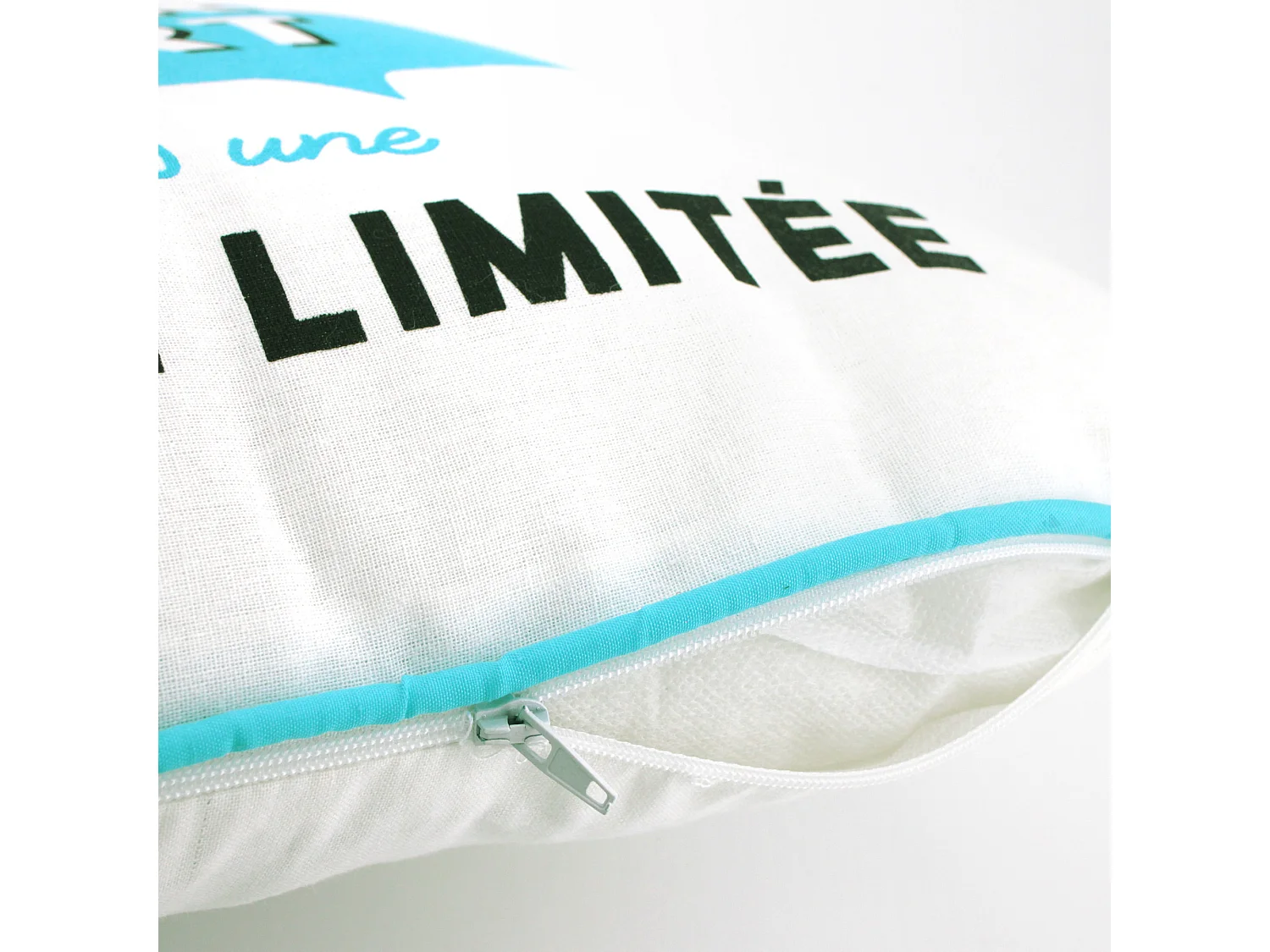 Coussin 40x40 cm JE SUIS Turquoise