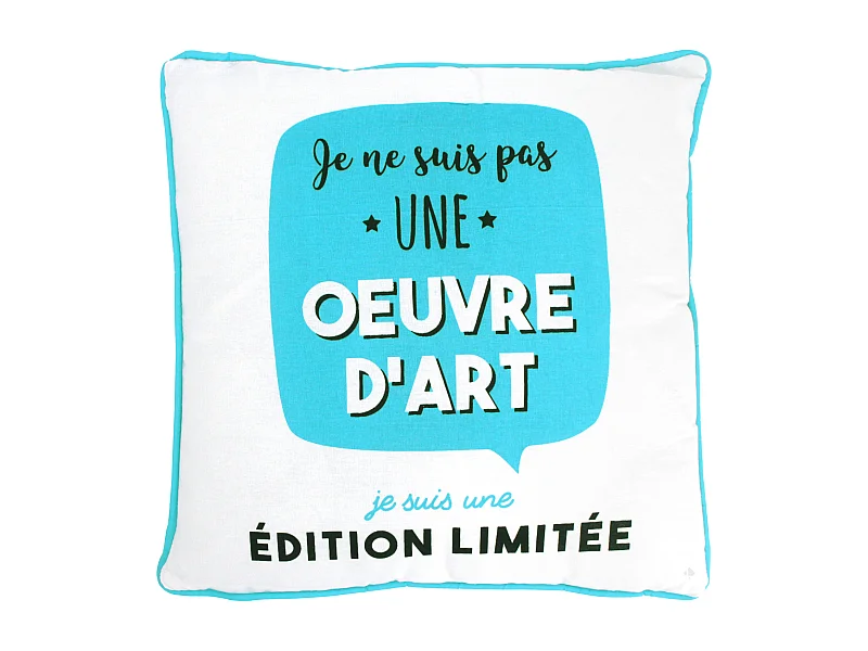 Coussin 40x40 cm JE SUIS Turquoise