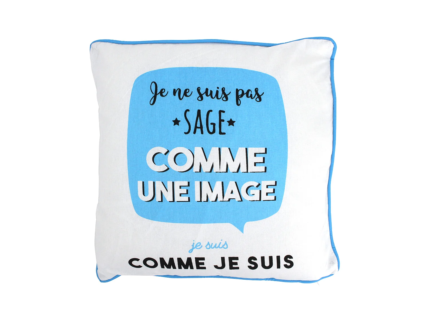 Coussin 40x40 cm JE SUIS Bleu