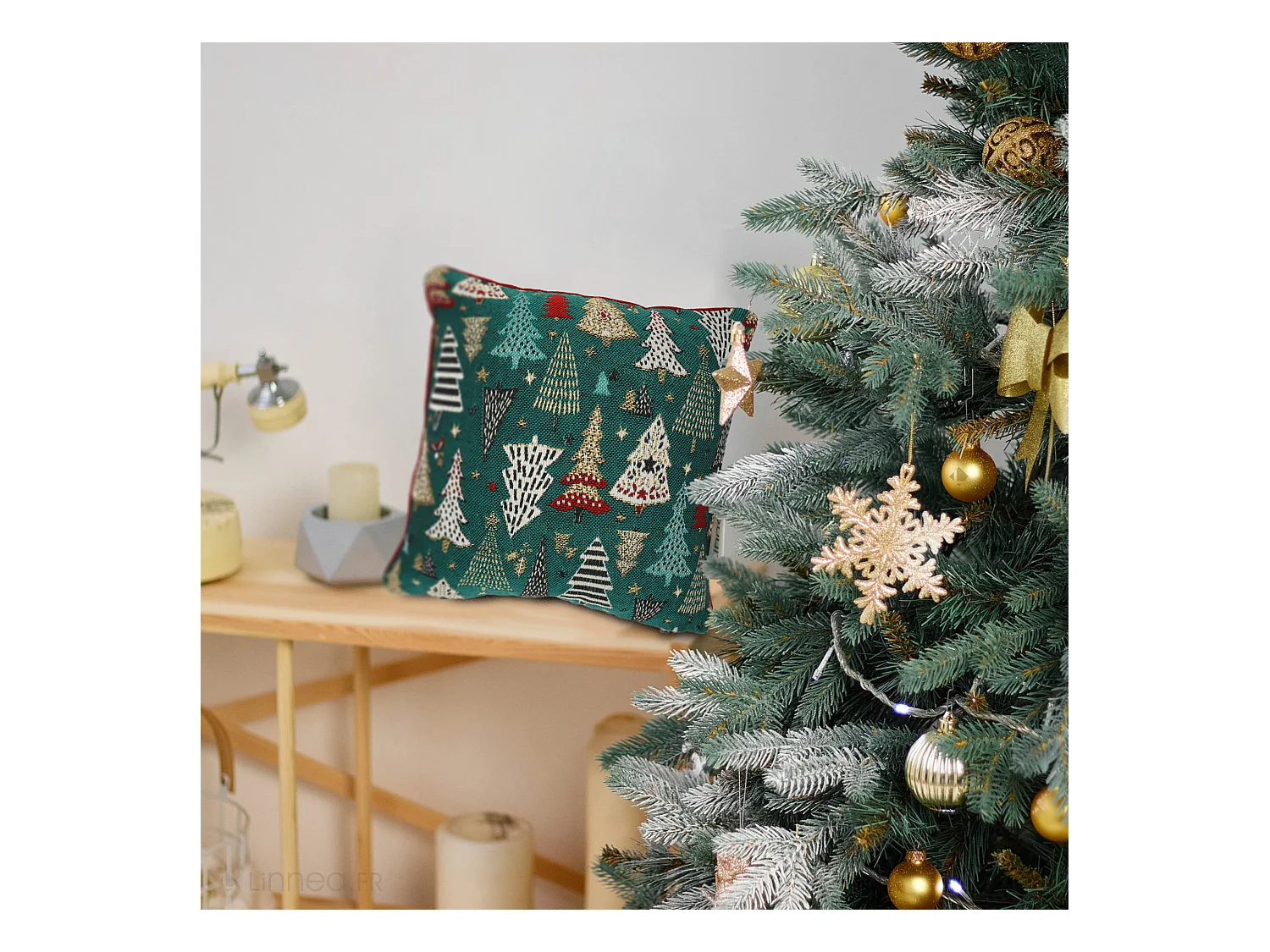 Housse de coussin 30x60 cm CELEBRATION Vert Epicea