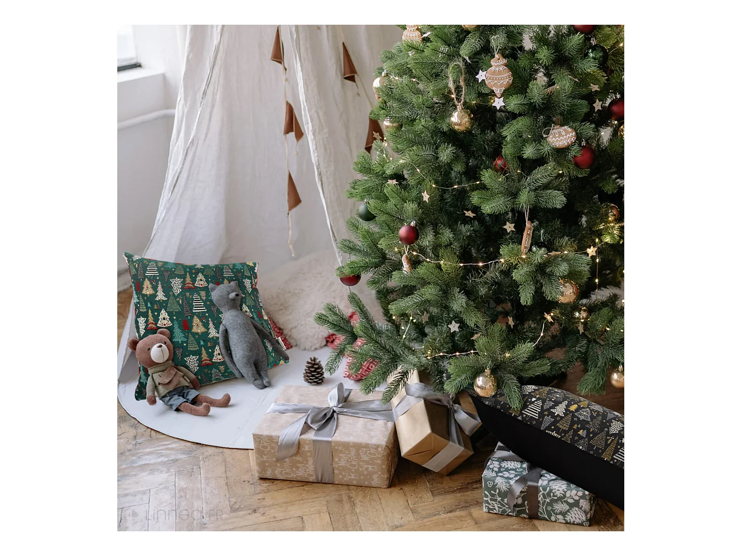 Housse de coussin 30x60 cm CELEBRATION Vert Epicea