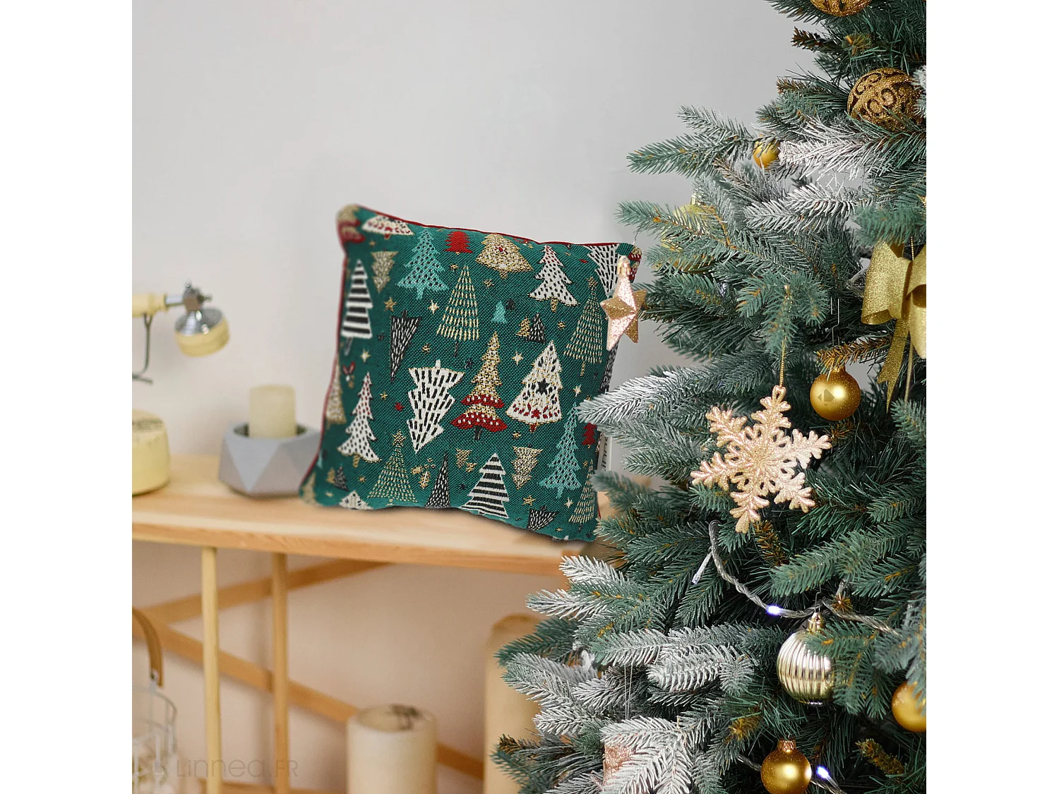 Housse de coussin 45x70 cm CELEBRATION Vert Epicea