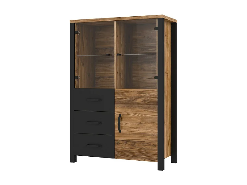 Hochschrank DARWIN – Fichte und Schwarz