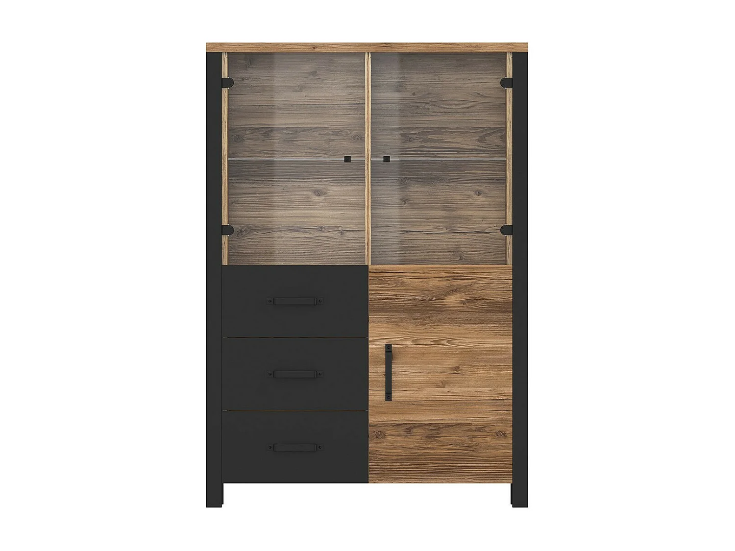 Hoge buffetkast DARWIN - Spar en zwart