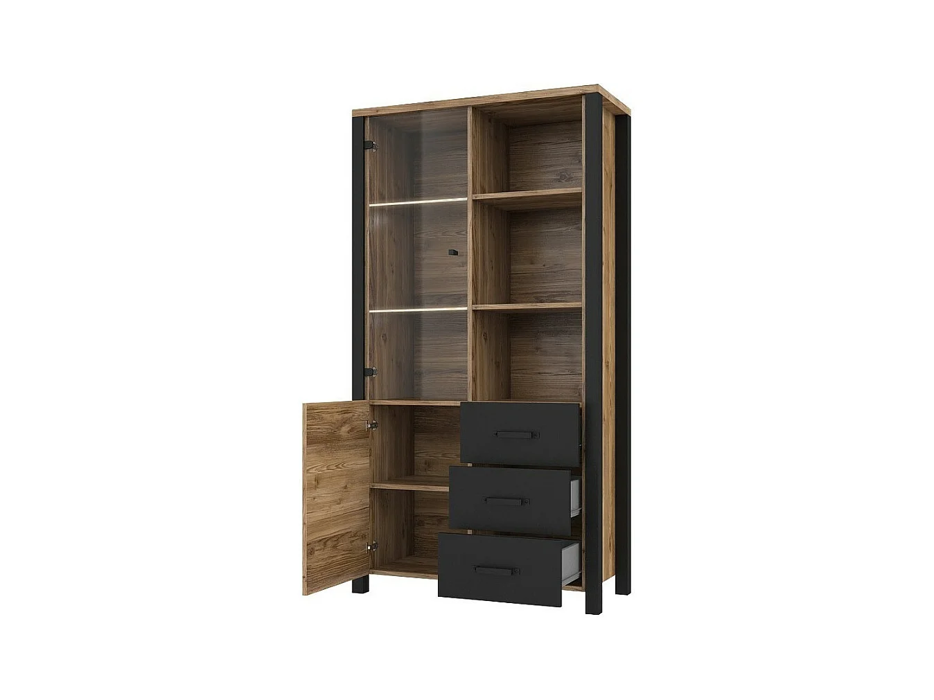 Vitrine large DARWIN – Épicéa et noir